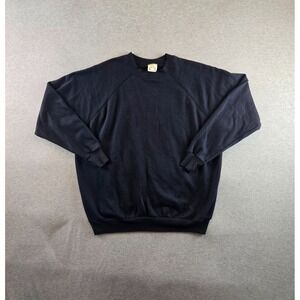 Vintage J.E. Morgan Fleecewear Sweatshirt Mens Big 2XL Black Exposed Stitch 80's